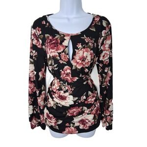 Floral Key Hole‎ Long Sleeve Pullover Size 1X Whimsigoth Dark Fairy Cottage Core